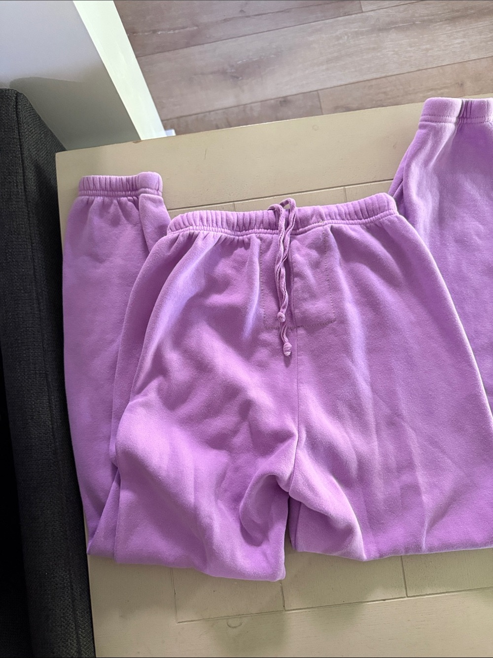 Aviator Nation Lavender Sweatpants with Rainbow Logo* stained - Picture 8 of 8